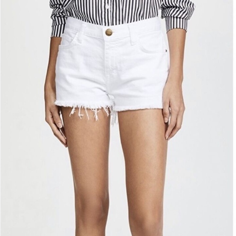 Current Elliott White Cut Off Shorts 25 Distressed
